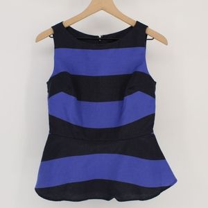 Banana Republic Striped Peplum Sleeveless Top Sz 0